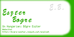 eszter bogre business card